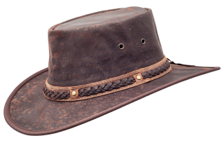 Kožený klobouk SQUASHY CRACKLE KANGAROO