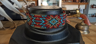 Ozdobný pásek na klobouk - ručně tkaný