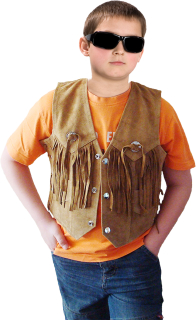 Dětská kožená vesta s třásněmi