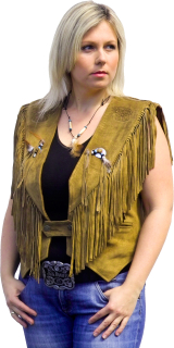 Dámská westernová vesta s třásněmi a orlem