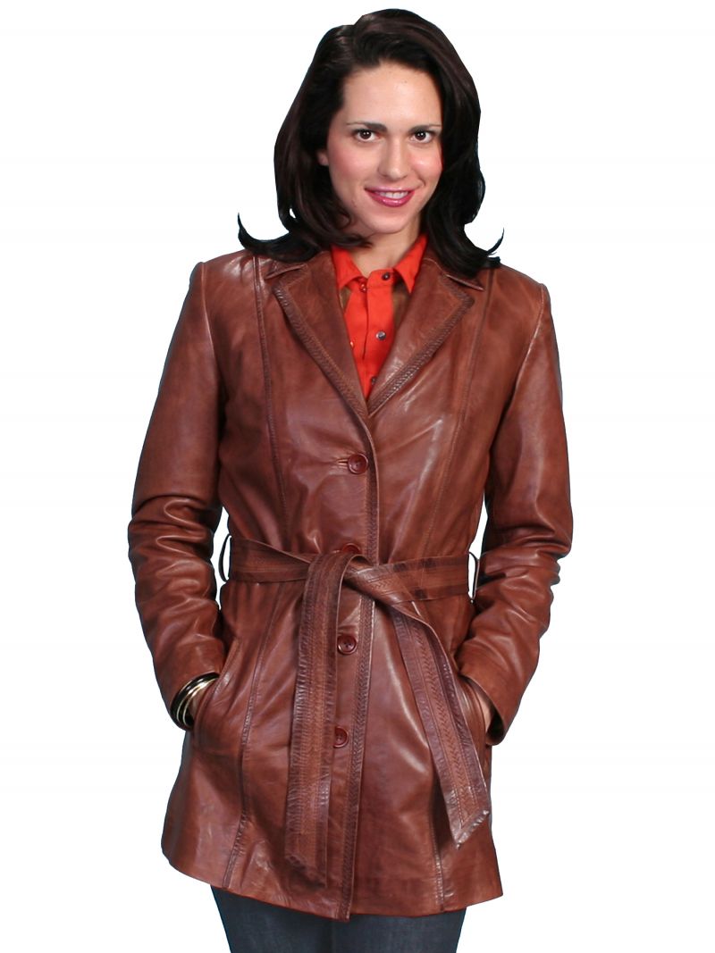 Dámský kožený kabát L51-189-XXL
